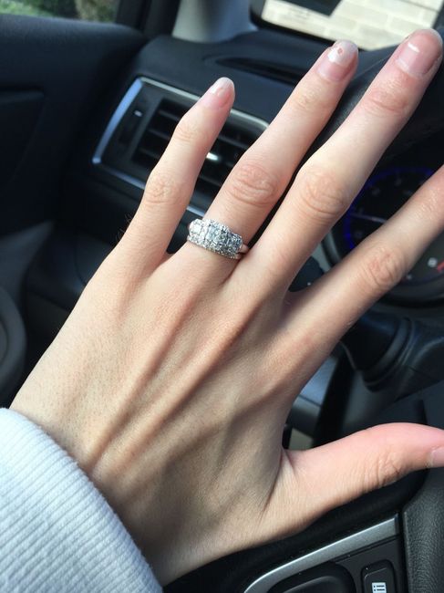 3 stone engagement ring, show me your wedding set! 1