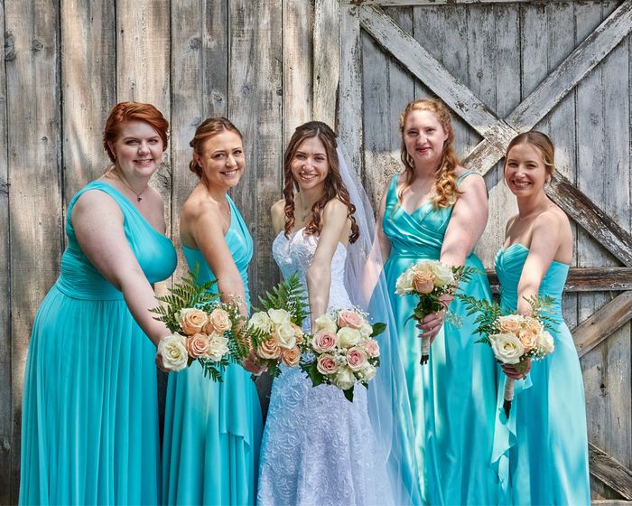 Half bridal party professional makeup half not 2