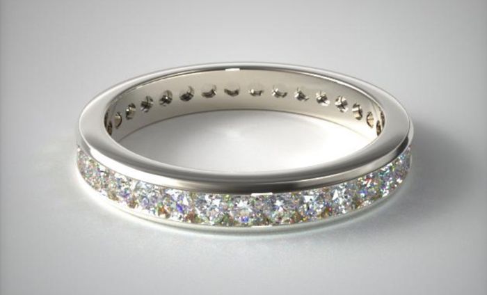 Here's the channel setting with round-cut diamonds.
