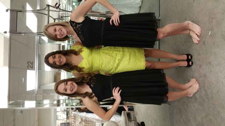 MOH/BM dresses.  MOH dress is the only one that's different.