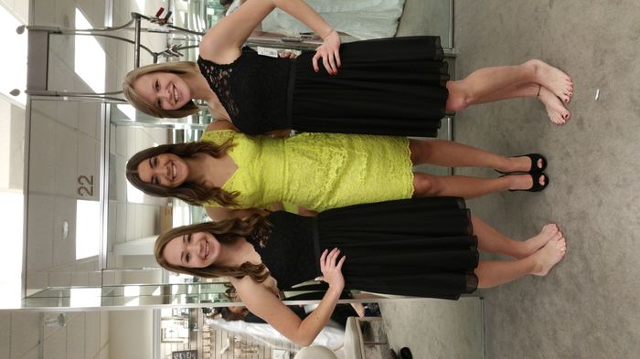 MOH/BM dresses.  MOH dress is the only one that's different.