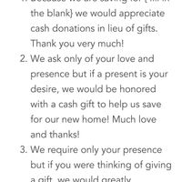 How to ask for money instead of wedding gifts