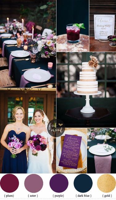 Navy blue with purples