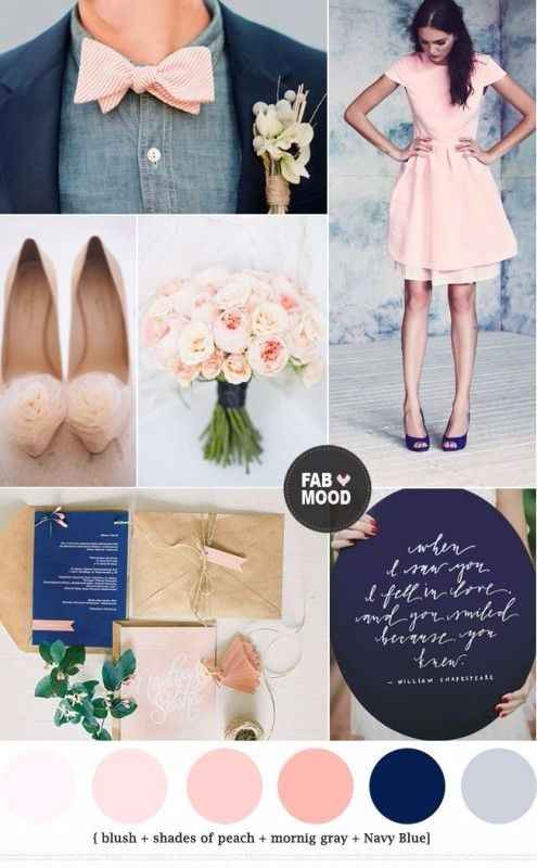 Navy, grey, blush