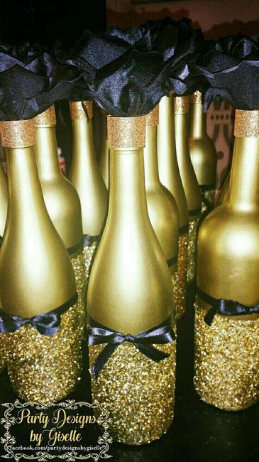 Rose gold and navy centerpieces