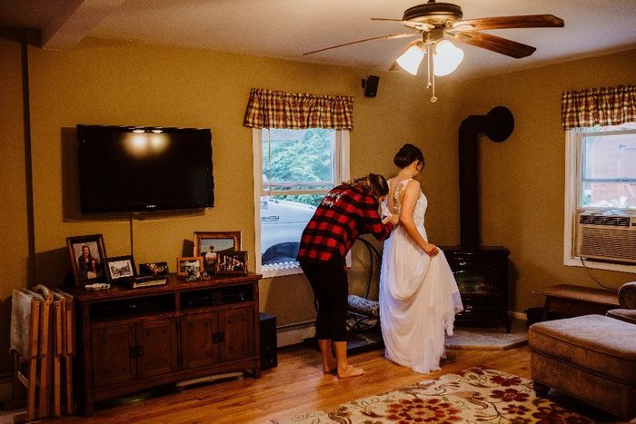 Getting my dress on!