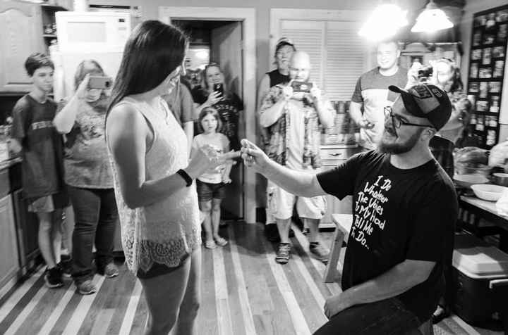 Post a photo of your fiance proposing!