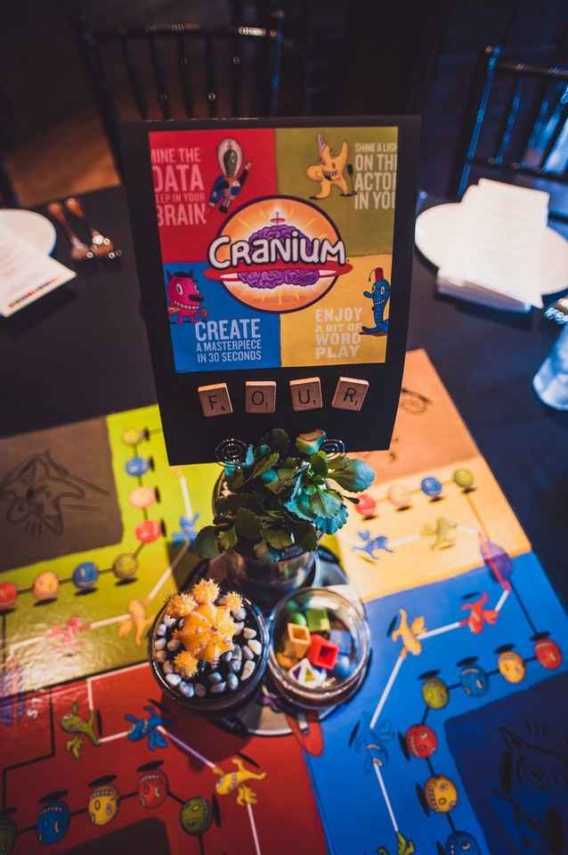 Then this for the tables. Each one will match the game on the table. It will also match the card the