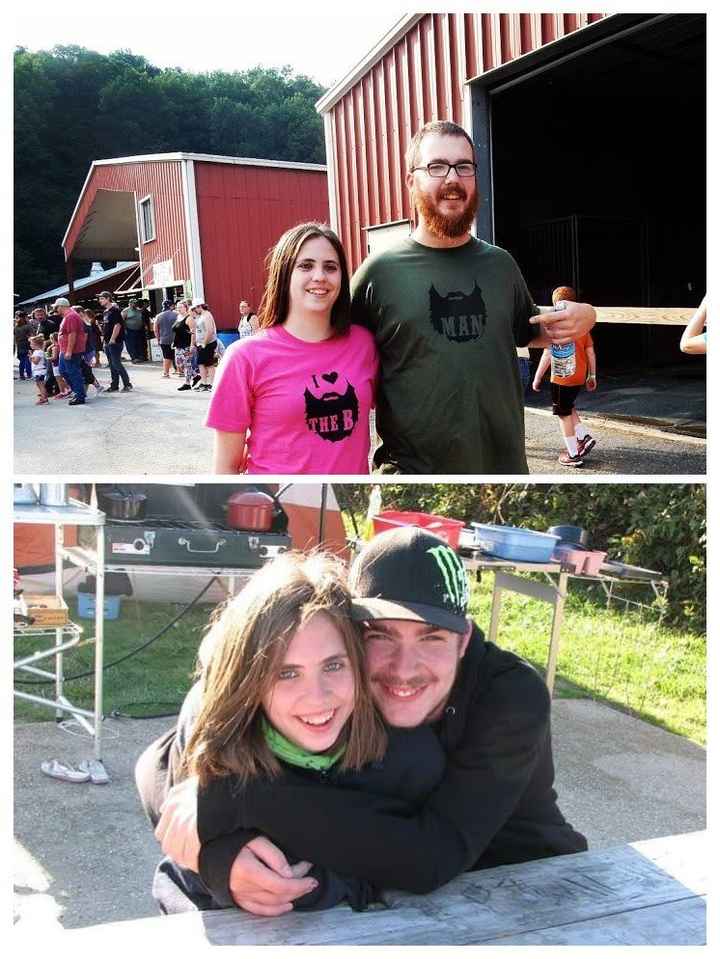 The top is us this past summer. The bottom is us in 2010. We had been dating 5 months at that point!