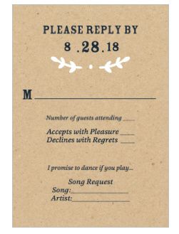 Song Request on rsvp Cards 1