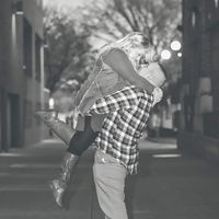 Engagement photo ideas for a tall-short couple
