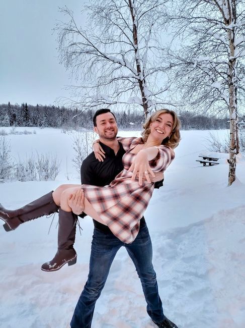 DIY engagement shoot at the park behind our house. Cold doesn't begin to describe it, but worth it!