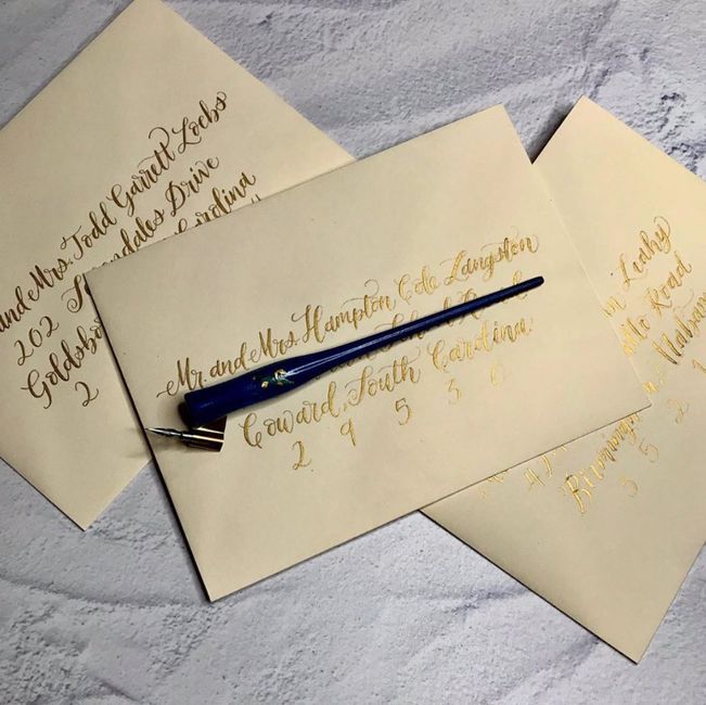 My calligraphed wedding invitations! 