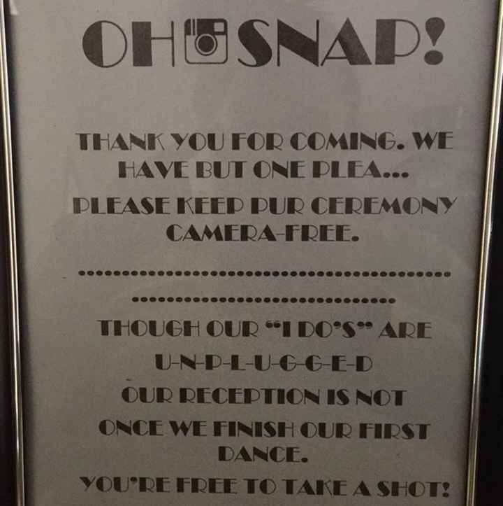 Unplugged ceremony sign rude?