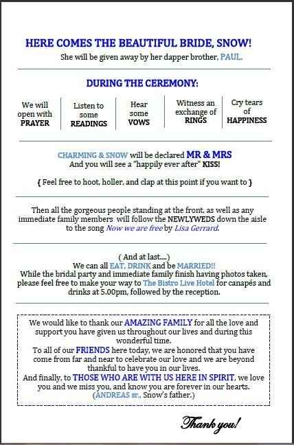 DIY Order of Service