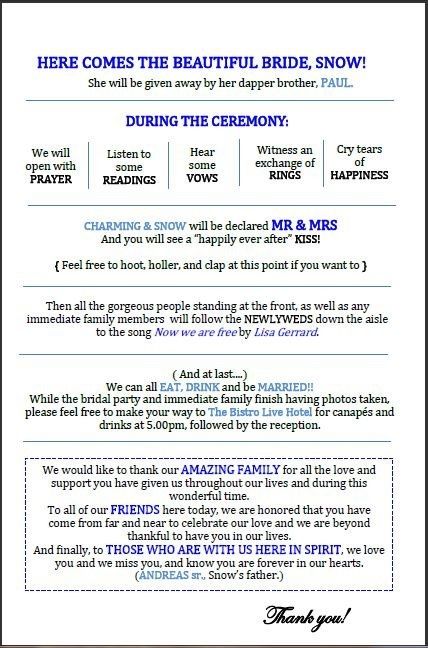 DIY Order of Service