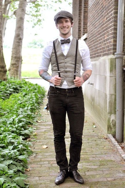 bow tie and suspenders