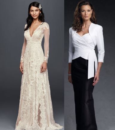 Example of Ivory Lace dress with white/black outfit.