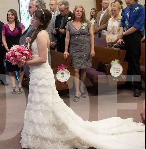 It's a rainy day here on the East Coast, I'm in need of sunshine.  So show me your wedding dress