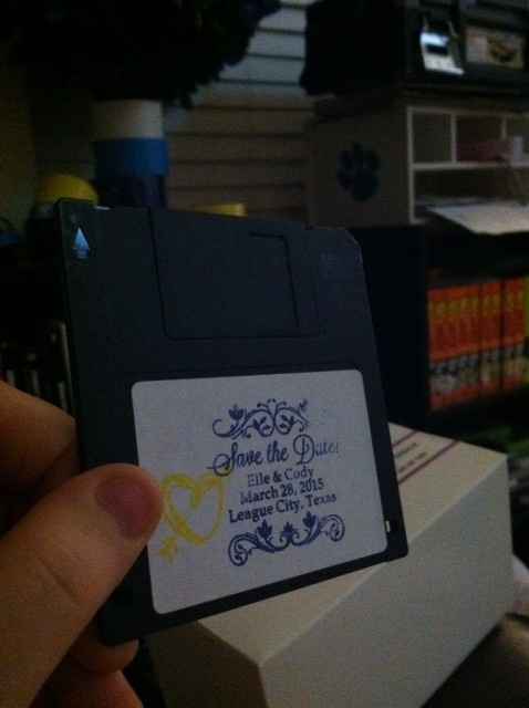 Save the date floppy disks!