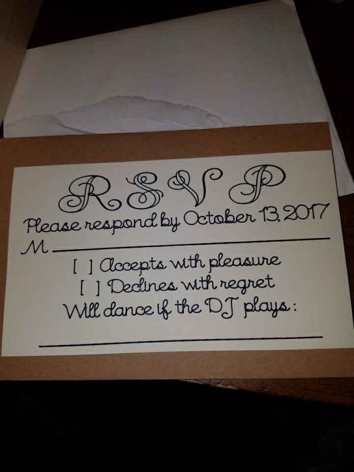 Song request on rsvp card