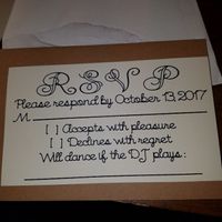 Song request on rsvp card