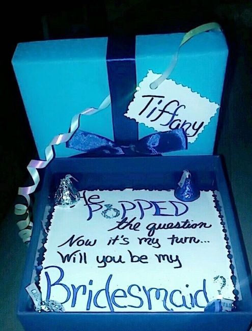 Popping the question for maid of honor and bridesmaids