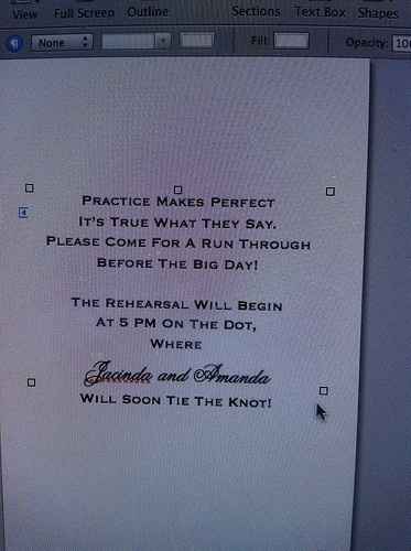 Rehearsal Invitations!!