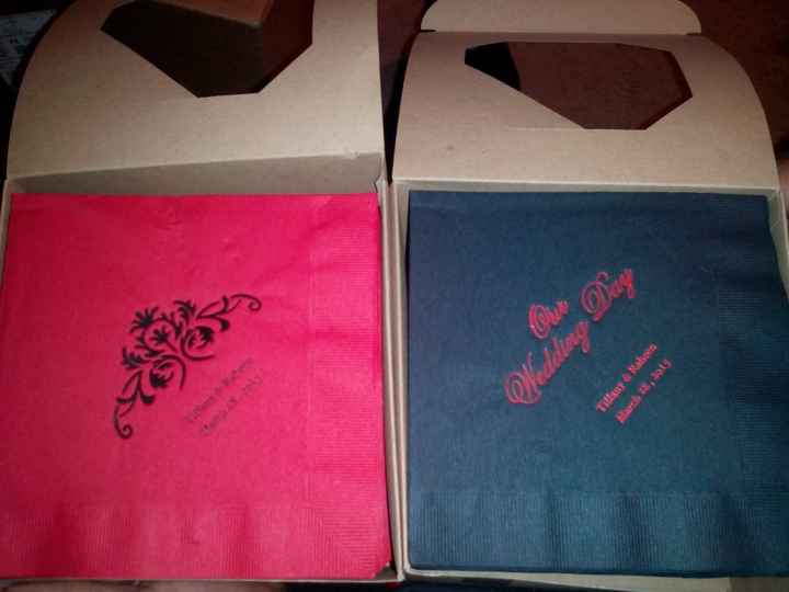 Anyone else get their personalized napkins from theknot yesterday? (pic)