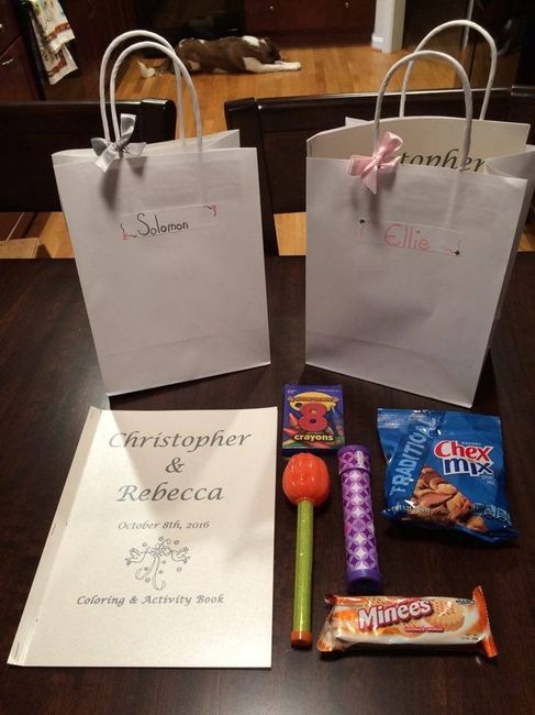 Bags for visiting kids at wedding