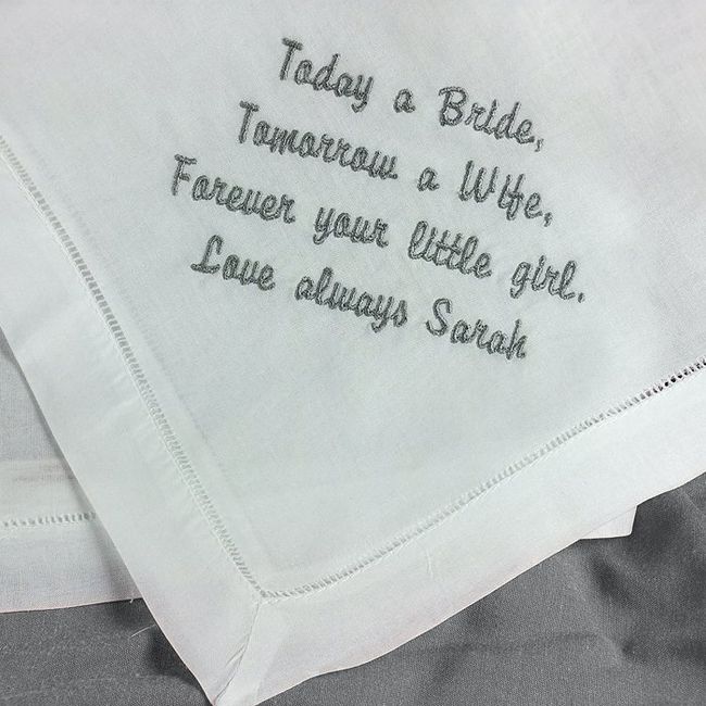 YAAAAY embroidered handkerchiefs. ) Weddings, Etiquette
