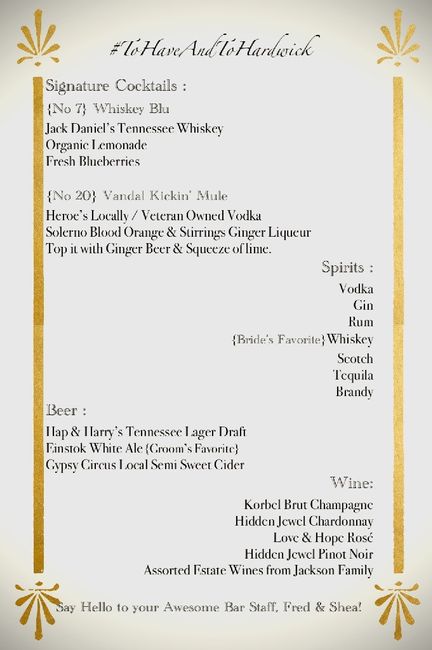 Bar menu layout 1