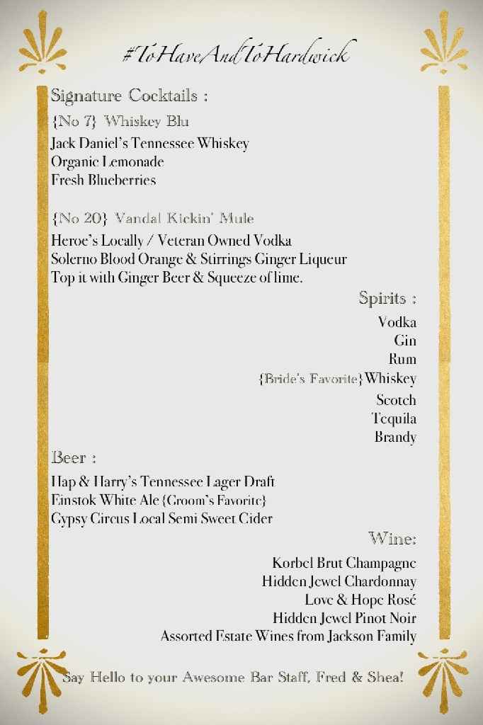 Bar menu layout - 1