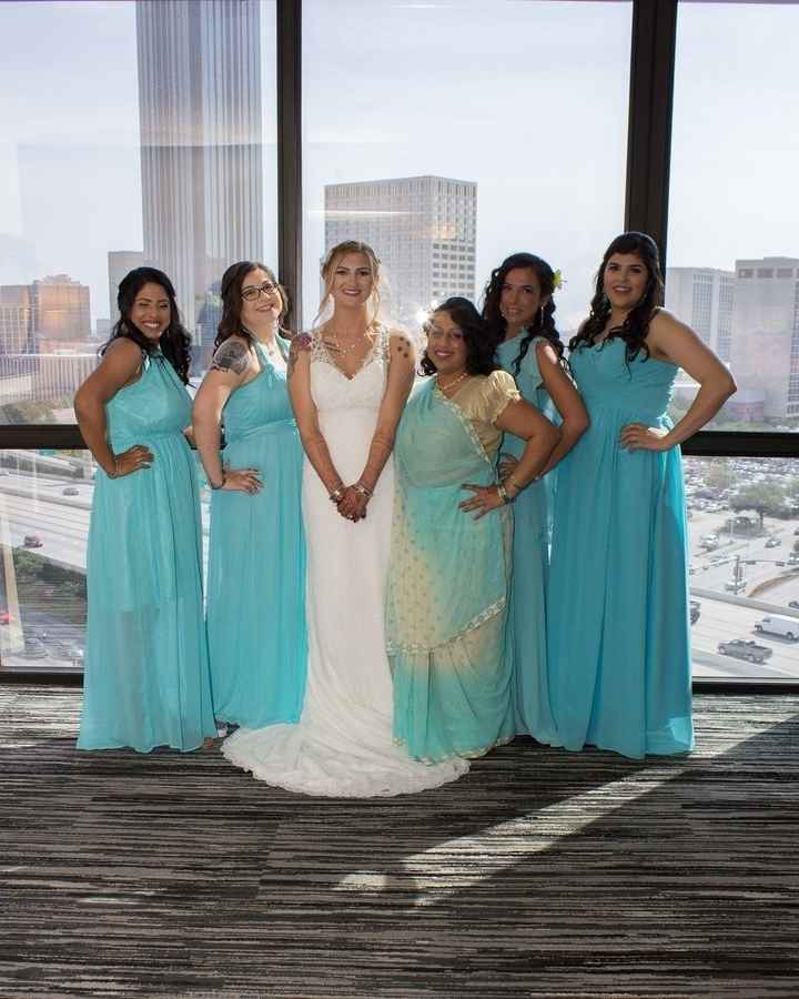How to match bridesmaids dress with my wedding dress.