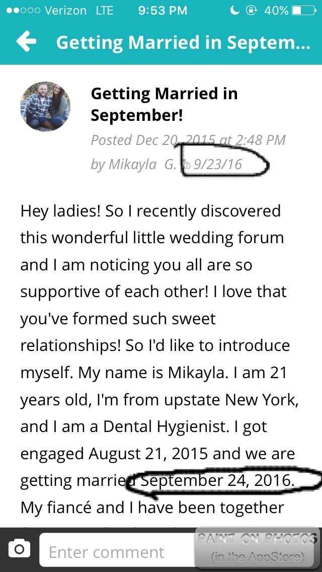 Wedding date off by a day