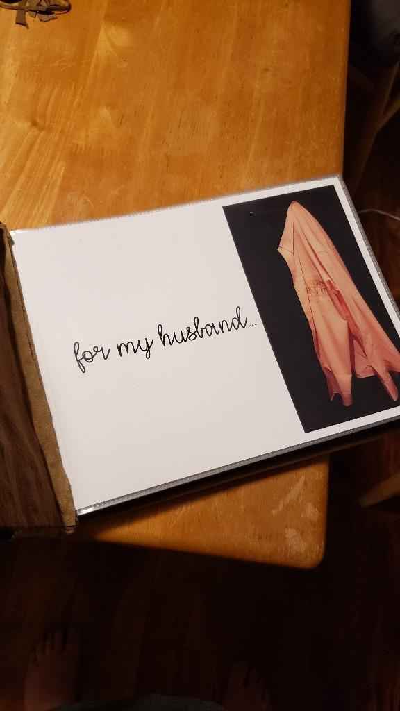 Pictures inserted into plastic sleeves