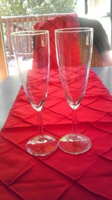 Our table runner & flutes