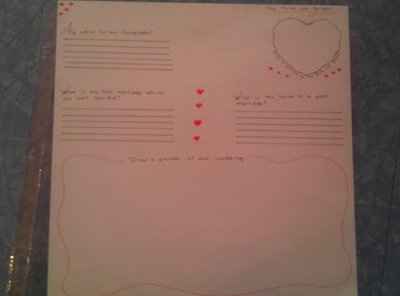 1st page done of the DIY guestbook