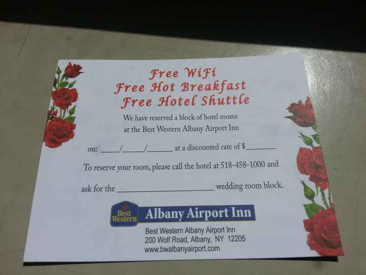 Hotel inserts ?  Need help with wording.