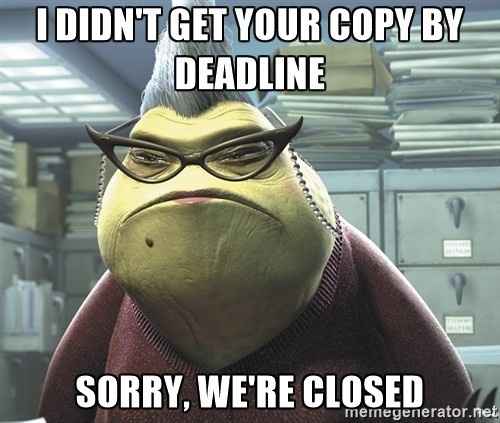 When you give your final count to the caterer...