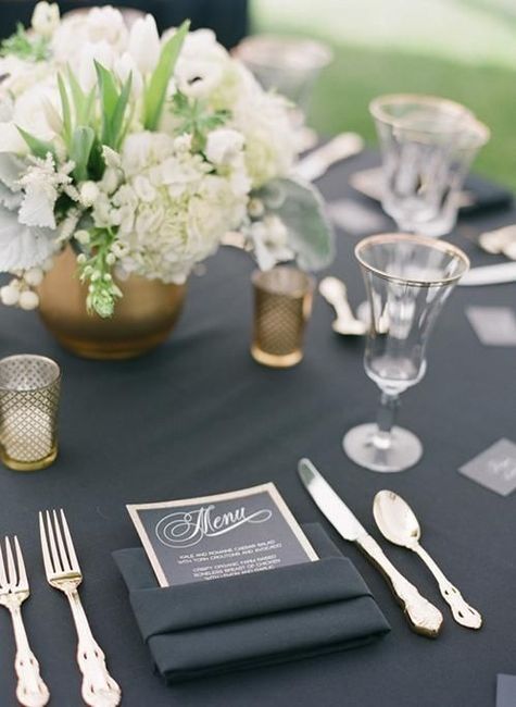 Napkin folded with menu tucked in