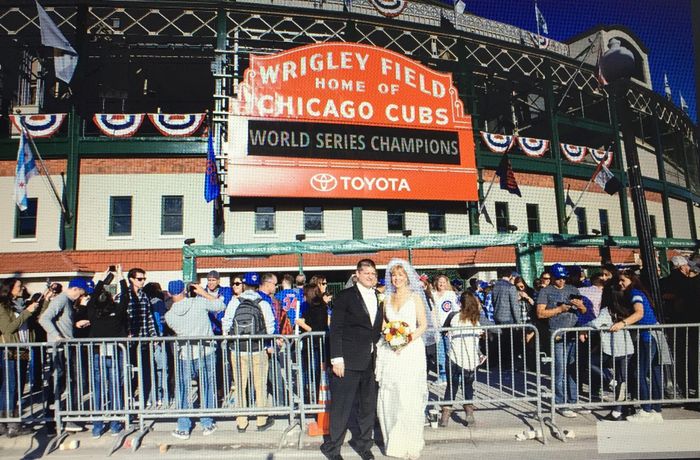 Sports-related engagement/wedding photos