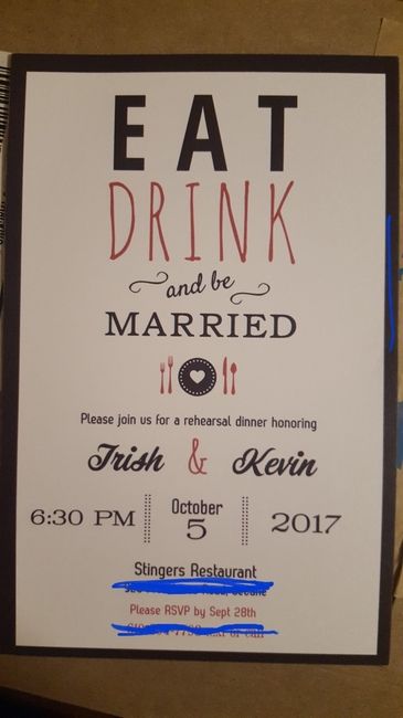 Rehearsal Dinner Invites!