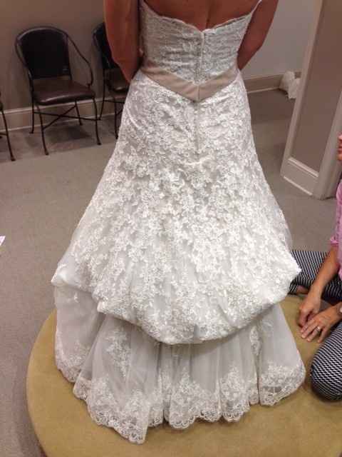 French Bustle Wedding Dress Chapel Train