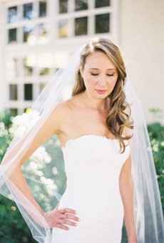 Side swept hair with a veil?