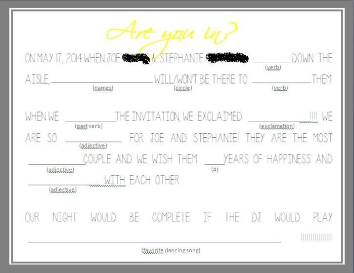 Proofread my invites please! :-)