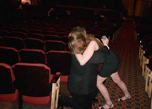 Pictures of him "popping the question"