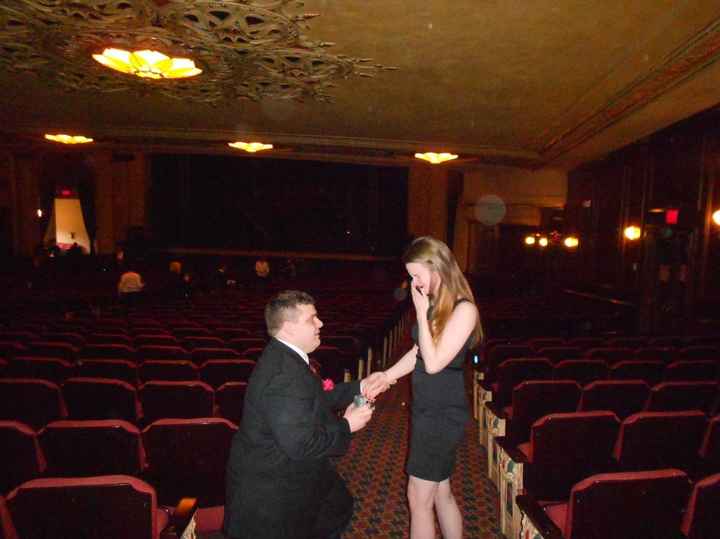 Pictures of him "popping the question"