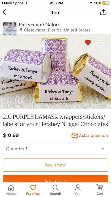 Favors for guest