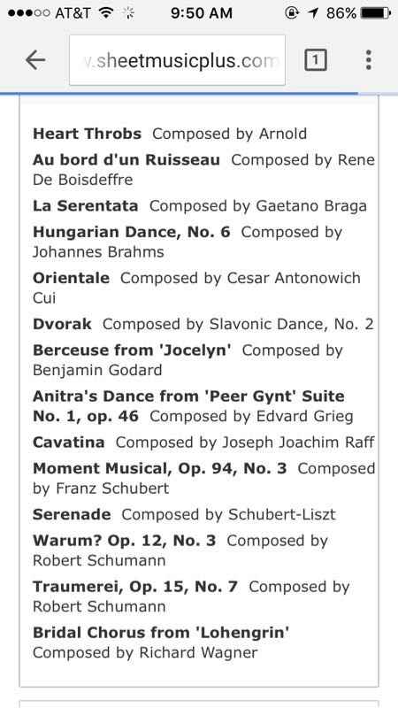 String Quartet - Song Ideas